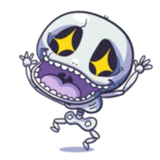 😂 skeleton, cartoon, fun, crazy, animation telegram sticker