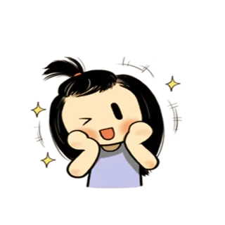 😉 süß, Mädchen, Cartoon, Glitzer, Zwinkern, fröhlich, kawaii telegram sticker