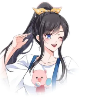 😽 Anime, Dziewczyna, Kreskówka, Słodkie, Świnia telegram sticker