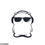👻 cartoon, character, sunglasses, headphones, cute, sticker telegram sticker
