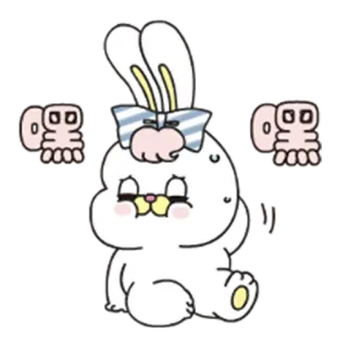 🤭 黑 kelinci, imut, cina, kawaii, bunny telegram sticker