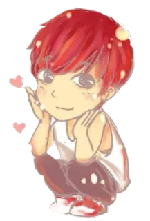 ❤ アニメ, 少年, かわいい, ハート, 漫画, ちび telegram sticker