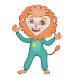 🕺 cartone animato, leone, personaggio, animale, pigiama telegram sticker