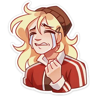 😭 泣く, 悲しい, 金髪, アニメ, 漫画, 涙, カートゥーン, エモい whatsapp sticker