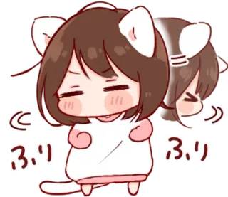 💭 ぶり Аниме, Кот, Каваий, Милый telegram sticker
