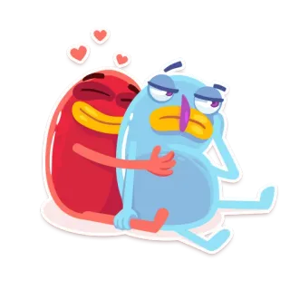 😍 사랑, 귀여운, 하트, 만화, 애정, 친구, 로맨스 telegram sticker