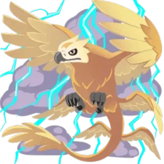 😡 grifo, pássaro, fantasia, relâmpago whatsapp sticker