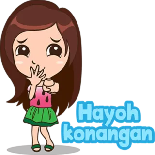 😒 Hayoh konangan desenho animado, menina, animado, expressão, fofo, adesivo telegram sticker
