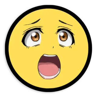 😧 emoji, anime, choqué, expression faciale, autocollant whatsapp sticker
