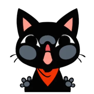 😲 chat, dessin animé, animal, autocollant telegram sticker