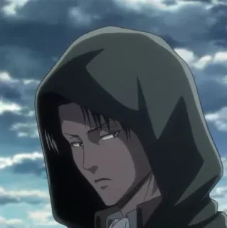 🗿 Levi Ackerman Attack on Titan Levi, Atak Tytanów, Anime, Postać, Bluza z kapturem, AOT telegram sticker