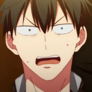 😨 anime, surprised, shocked, male, expression, cartoon telegram sticker