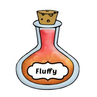 💊 Fluffy potion, fluffy, magic, bottle, cartoon, cute, elixir, fantasy telegram sticker