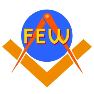 📐 FEW จำนวนน้อย, วงกลมสีฟ้า, สี่เหลี่ยมสีส้ม, ตัวอักษร telegram sticker