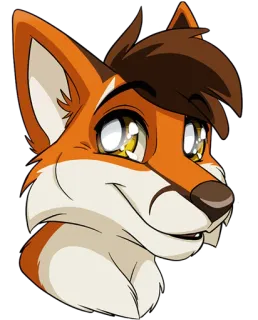 🙂 лиса, фурри, антропоморфный, мультфильм, животное, голова telegram sticker