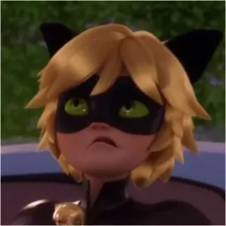 😐 Chat Noir Miraculous Ladybug 卡通, 动漫, 猫, 超级英雄 whatsapp sticker