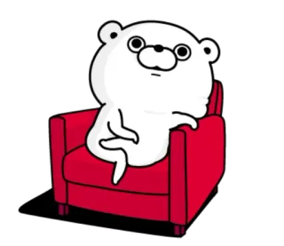 😐 oso, dibujos animados, silla, animal, sentado telegram sticker