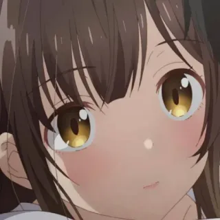 🥰 anime, girl, cute, brown hair, blush telegram sticker