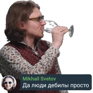 🍷 Mikhail Svetov Да люди дебилы просто whatsapp sticker