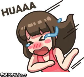 😭 HUAAA crying, upset, sad, tears, distressed, emotion, cartoon telegram sticker