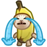 😭 banana, chorando, triste, emoji, desenho animado, engraçado, kawaii whatsapp sticker