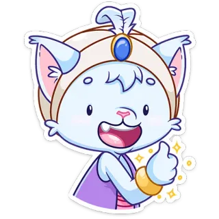 👍 kucing, kartun, binatang, maskot, dongeng, karakter, ilustrasi telegram sticker