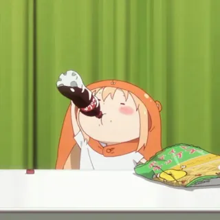 🍫 Umaru Doma Himouto! Umaru-chan anime, umaru, lindo, dibujos animados, soda, perezoso telegram sticker