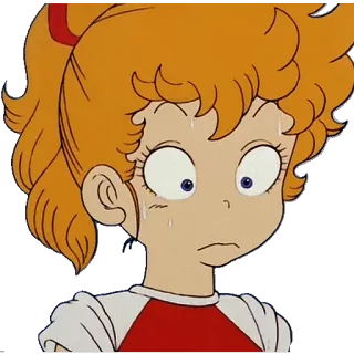 😥 anime, desenho animado, assustada, garota, chocada telegram sticker