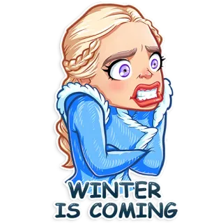 😖 Daenerys Targaryen Game of Thrones WINTER IS COMING Winter, Game of Thrones, TV-Serie, Kälte, Fantasy, TV-Show telegram sticker