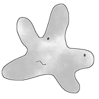 🌫 Mancha, Ameba, Forma, Abstracto, Dibujo animado, Gris telegram sticker