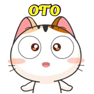 😲 OTO gatto, carino, cartone animato, adesivo, animato telegram sticker