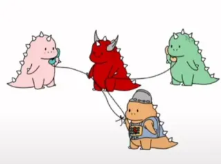 🤍 dinosaur, cartoon, cute, animals telegram sticker