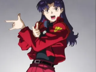 🤟 Misato Katsuragi Neon Genesis Evangelion Аниме, Персонаж, Женщина, Мультфильмы, Девушка whatsapp sticker