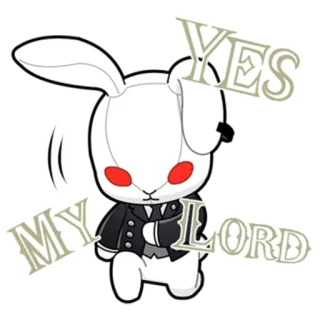 😏 YES MY LORD bunny, rabbit, yes, lord, cute, anime telegram sticker