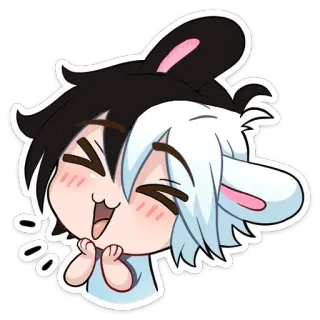 ☺️ 귀여운, 카와이, 애니메이션 스타일, 토끼, 치비, 만화 telegram sticker