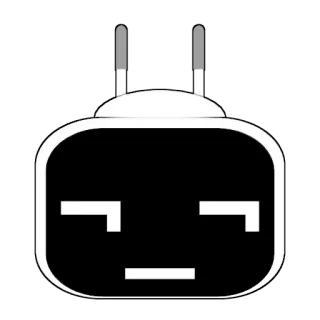 😒 spina, cartone animato, presa, faccia, corrente, elettricità telegram sticker
