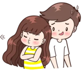 😓 만화, 커플, 사랑, 관계, 귀여운, 애니메이션 whatsapp sticker