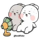 🤒 Dibujos animados, Cuqui, Sudoroso, Fan, Agotado telegram sticker