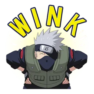 😉 Kakashi Naruto WINK Аниме, Мультфильм, Подмигивание, Какаши, Наруто telegram sticker