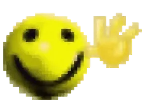 👋 smiley, jaune, salut, bonjour, emoji, content telegram sticker