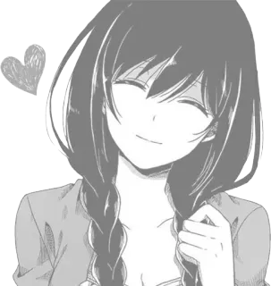 ❤ anime, girl, heart, happy, manga, cute whatsapp sticker