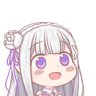 😊 Emilia Re:Zero Anime, Sticker, Chibi, Süß, Re:Zero, Emilia telegram sticker