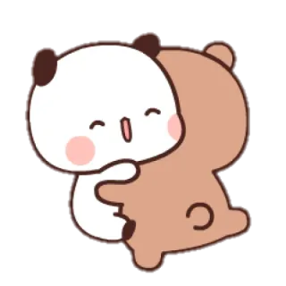 🙇‍♀ Panda, Oso, Abrazo, Lindo, Dibujos animados, Kawaii, Animal whatsapp sticker