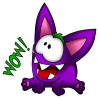 😲 WOW! monster, purple, wow, cartoon, cute, happy telegram sticker