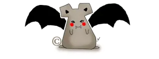 © fofo, morcego, desenho animado, animal, halloween telegram sticker