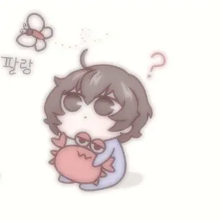 🧸 팔랑 imut, kepiting, anime, chibi, karakter, kupu-kupu telegram sticker