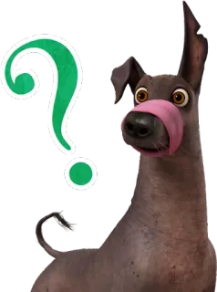 ❓ perro, signo de interrogación, animal, mascota, curioso, desconocido telegram sticker