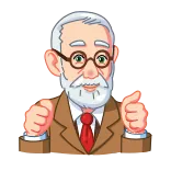 👍 Pollice in su, Cartone animato, Uomo, Positivo, Accordo telegram sticker