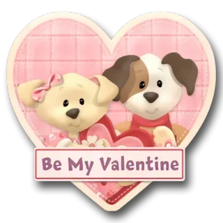 😢 Be My Valentine Saint-Valentin, chiens, chiots, amour, mignon telegram sticker