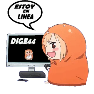 👾 ESTOY EN LINEA Anime, Dibujos animados, Online, Ordenador, Bocadillo telegram sticker